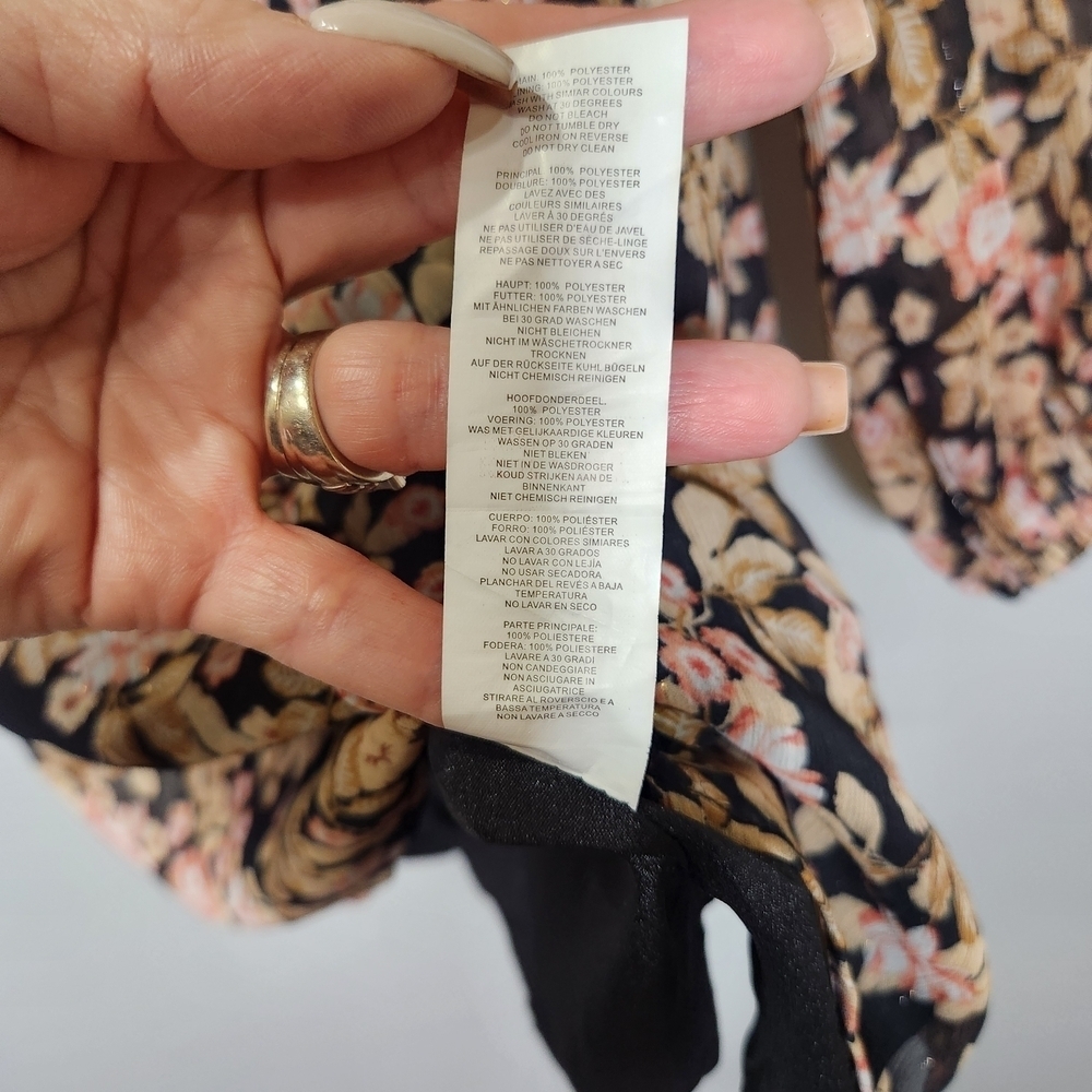Nasty Gal Black and Pink Floral Mini Dress - Picture 15 of 16
